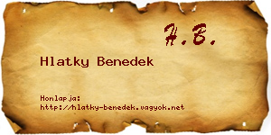 Hlatky Benedek névjegykártya