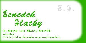 benedek hlatky business card